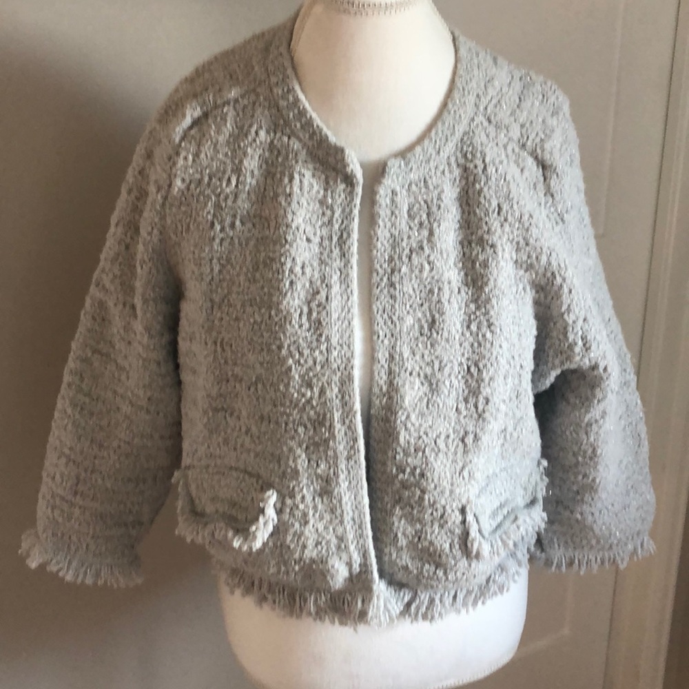 Ann Taylor tweed jacket with metallic threading